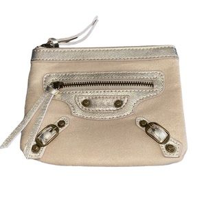 Balenciaga pouch motocross classic leather canvas EUC coin pouch